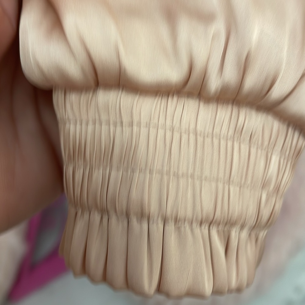 Chico’s peachy Cream Bomber Jacket with Satin Sheen - Picture 3 of 6